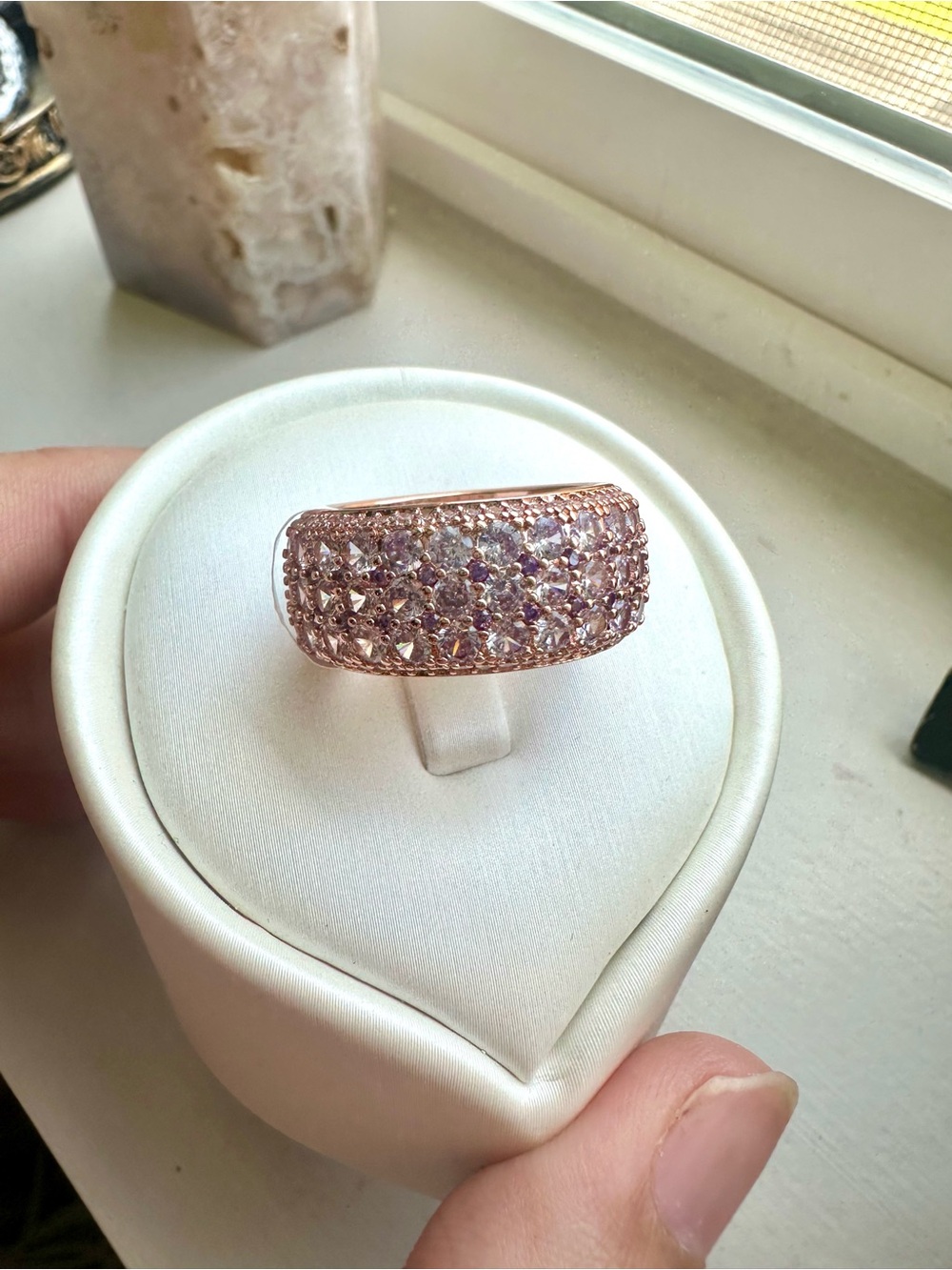 Rose Gold Bomb Party Ring Size 8 RG84519 Eternal Sunshine Lavender Topaz CZ